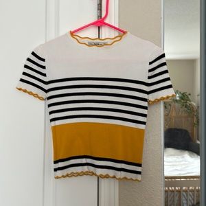Striped zara knit top